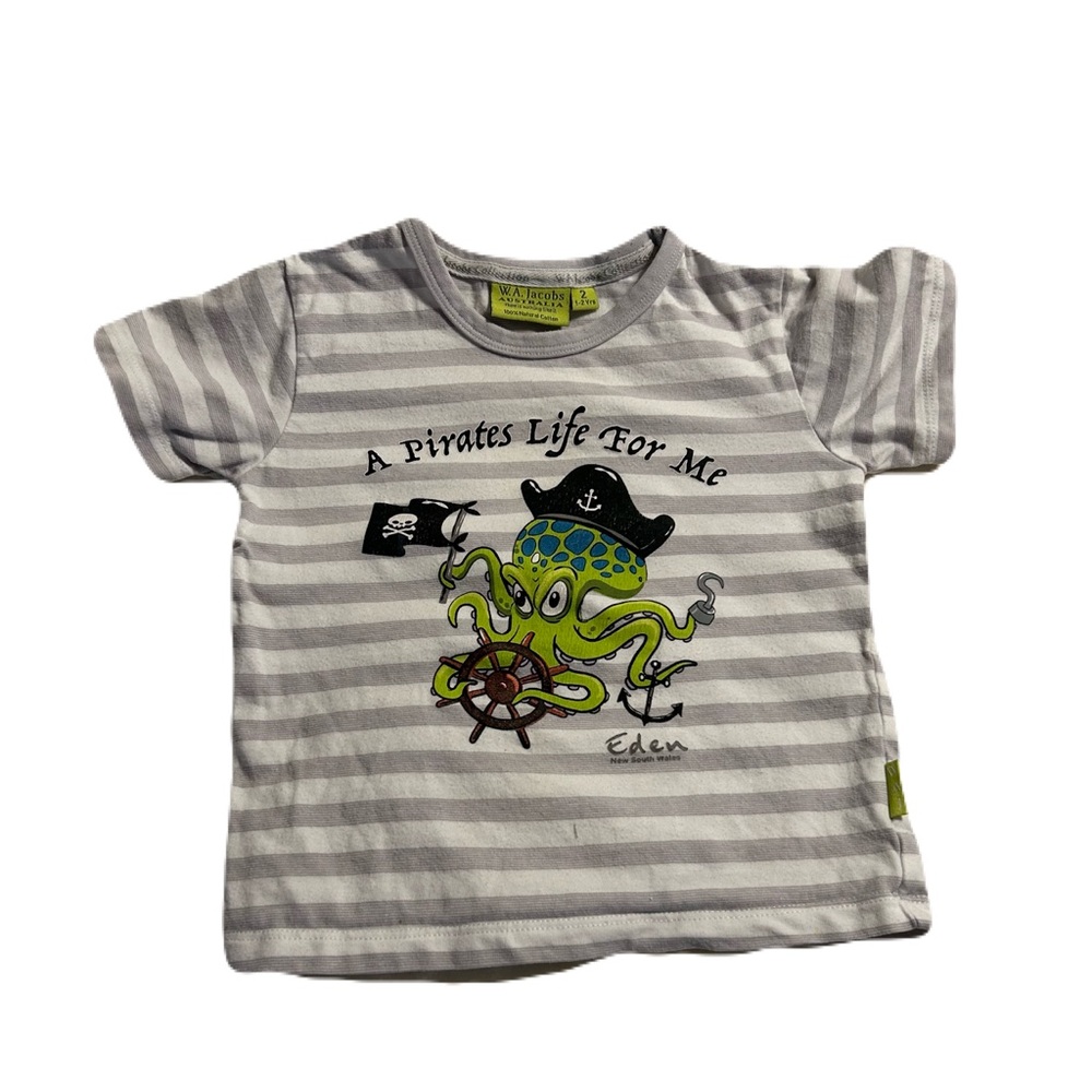 Gray‎ Striped Kids Pirate Shirt